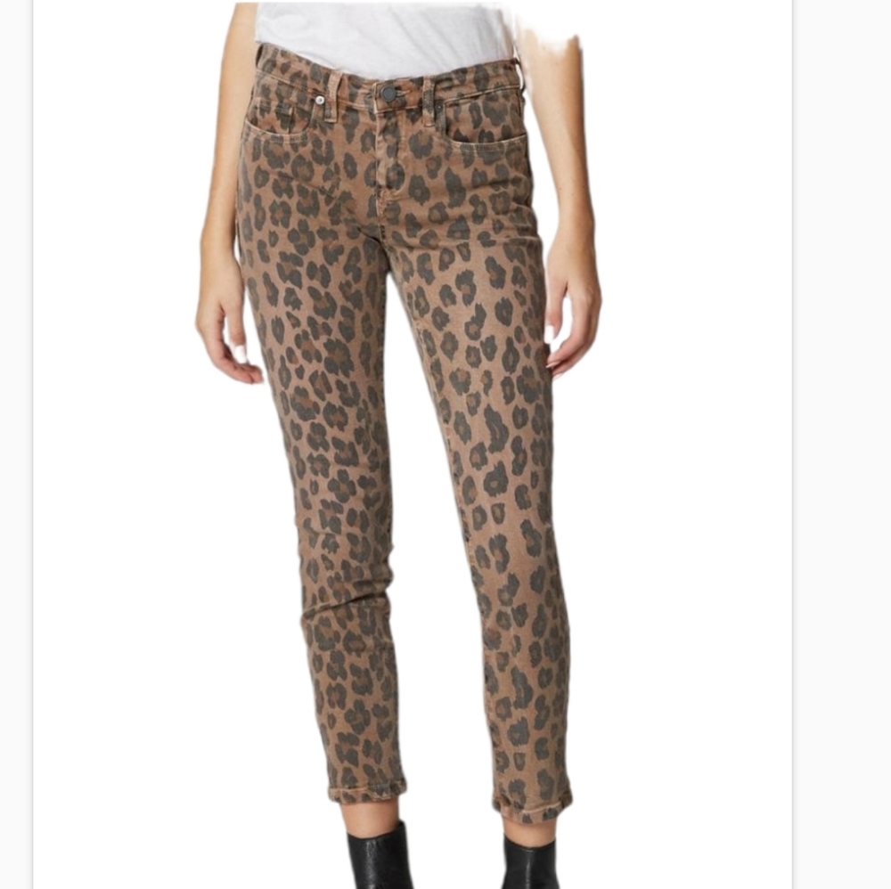 Blank NYC The Reade Skinny Crop Cheetah Leopard Jeans Pants Women's Size 26